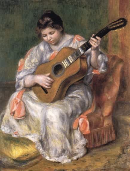 Woman Playing The Guitar By Pierre Auguste Renoir Renoir Paintings