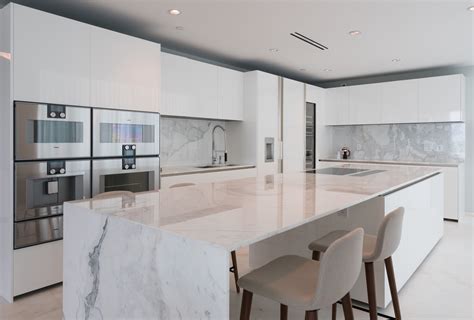 White Marble Kitchen Top Interior Design Firms Luxury Interior