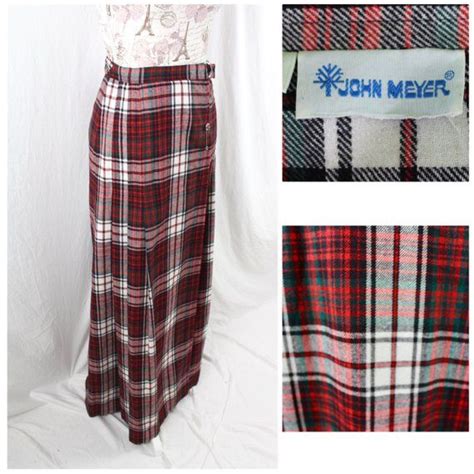 vintage 70s john meyer tartan plaid wool maxi skirt size 4 6 etsy vintage attire wool plaid