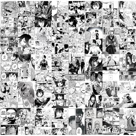 Digital Pcs Manga Panel Wall Collage Anime Wall Collage Kit Comic Panels Wall Collage