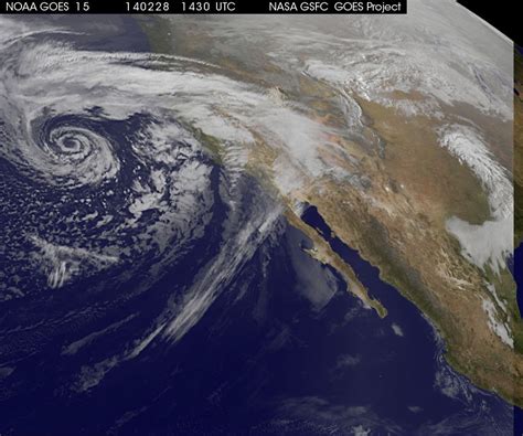Goes West Satellite Eyes Soggy Storm Approaching California Nasa