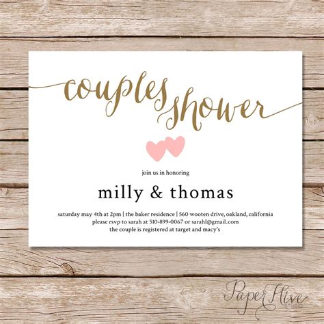 couples shower invitations printable