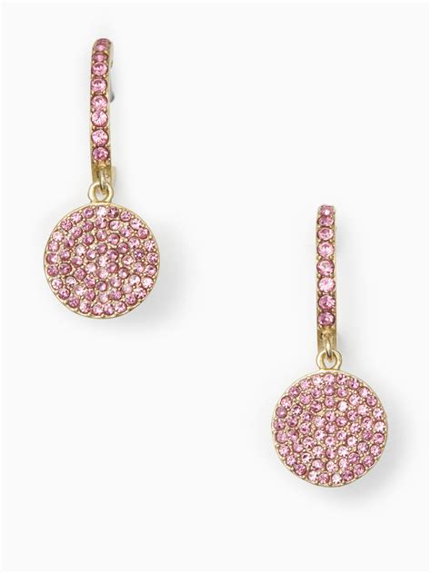Lyst Kate Spade Shine On Pave Drop Earrings In Pink
