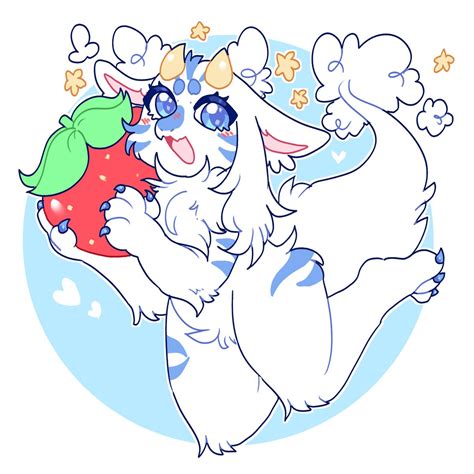 hanako 🐉☁️ on twitter this floofy dragon loves strawberries ~ 🍓 💕 rt s are appreciated