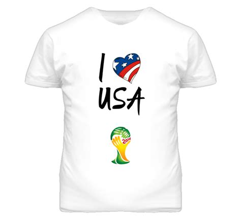 I Love Heart Usa 2014 World Cup Soccer T Shirt