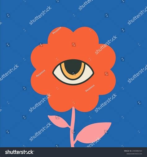 Flower Eyes Hand Drawn Flower Eye Stock Vector Royalty Free