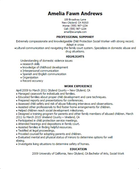 child protection social worker resume  mpr