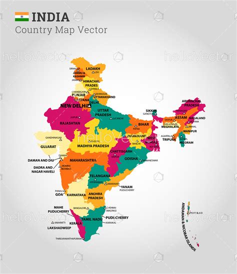 Detailed Map Of India Vector Illustration Download Graphics And Vectors