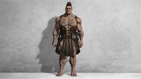 Strong Muscular Male Rigged Body 3d Model Animated