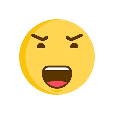 Emoticon Con Una Cara Enojada Vector Icono Emoji Vector Premium