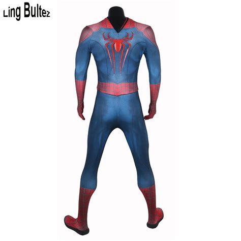 ling bultez high quality muscle shade amazing spiderman costume newest 3d logo spiderman suit 3d
