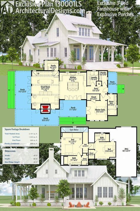 16 Ideas Farmhouse Plans Master On Main Square Feet Farmhouse Floor