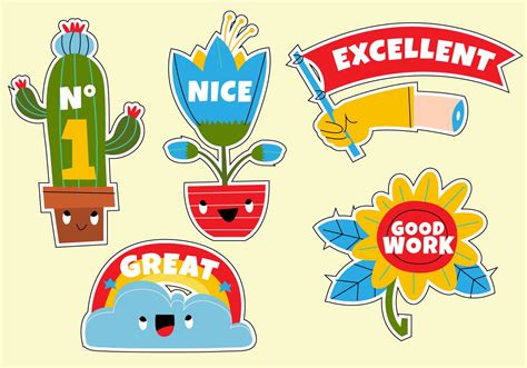Download Funny Cute Cartoon Teachers Reward Sticker Set Illustration