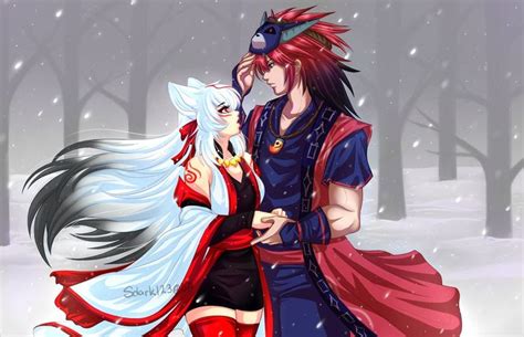 Okami Winter Love By Sdark123 On Deviantart Okami Amaterasu Anime Wolf