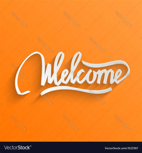 Welcome Lettering Greeting Card Royalty Free Vector Image