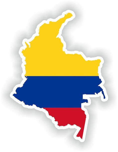 Colombie Carte Drapeau Silhouette Autocollant Pour Ordinateur Etsy