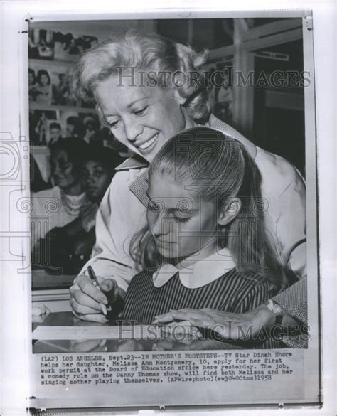 1958 Dinah Shore Actress Melissa Montgomery Historic Images