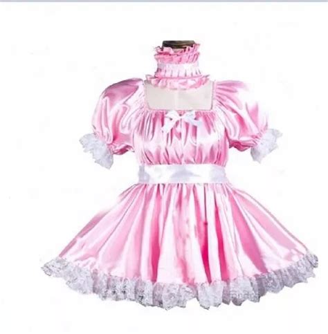 Sissy Girl Maid Lockable Satin Dress Cdtv Cosplay Costume Tailor Made 6220 Picclick