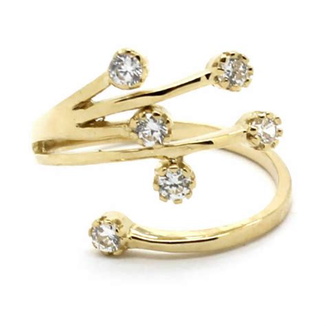 Attractive Diamond Adjustable Toe Ring For Womens 14k Yellow Gold Over