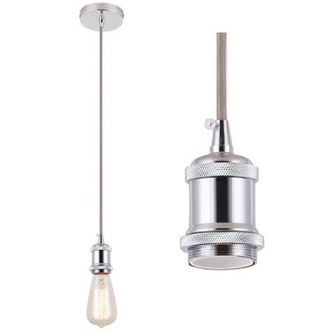 buy pendant light hanging pendant light fitting chrome pendant lighting kit with e27 lamp holder
