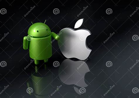 Android Vs Apple Ios Compared Logo Characters Editorial Photography