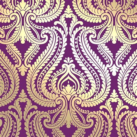Shimmer Damask Metallic Wallpaper Purple Gold Ilw980013