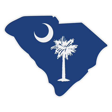 South Carolina Flag On Sc Outline Decal
