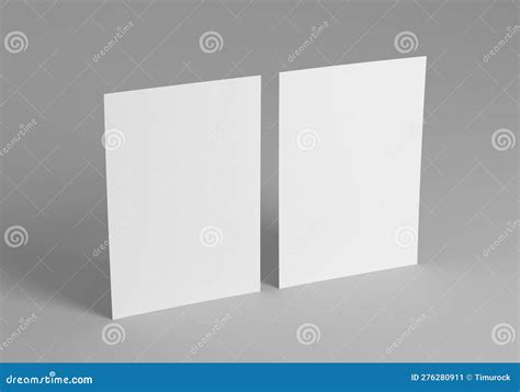 Duas Folhas Em Branco De Maquete Ou Modelo Ilustração Stock Ilustração De Isolado Quadro