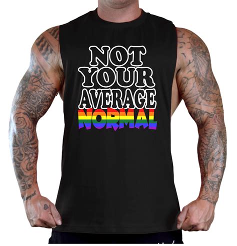 Mens Not Your Average Normal Kt T197 Black Deep Cut T Shirt Tank Top Medium Black