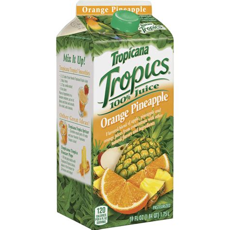 Tropicana Tropics 100 Juice Blend Orange Pineapple Flavored 59 Fl Oz