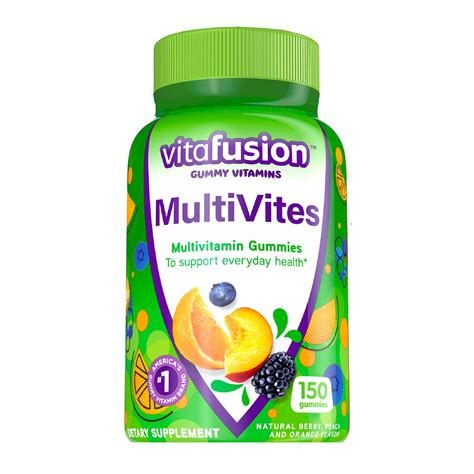 Vitafusion Multivites Gummy Multivitamins For Adults Berry Peach And Orange Flavored 150