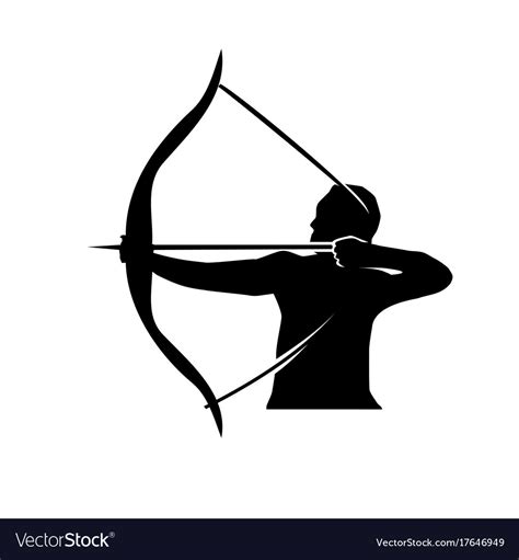 Man With Bow And Arrow Royalty Free Vector Image