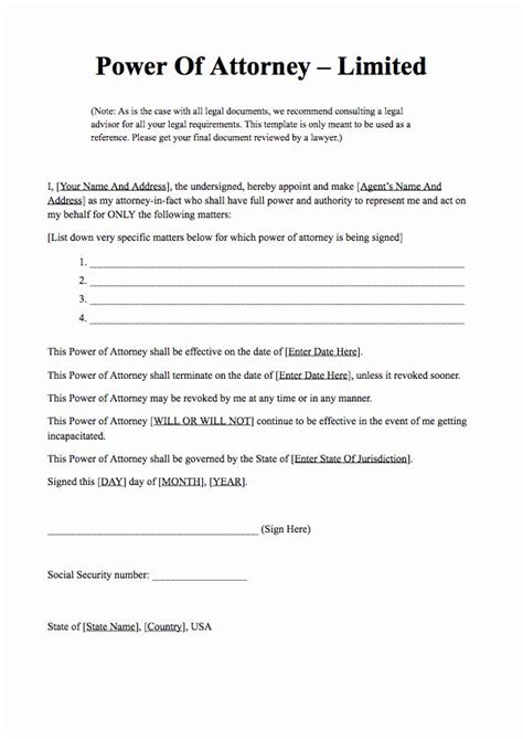 special power  attorney form beautiful power  attorney form