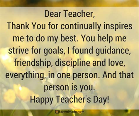 When i go to your classes, i leave energized and excited. 30 Happy Teachers Day Quotes and Messages | SayingImages.com