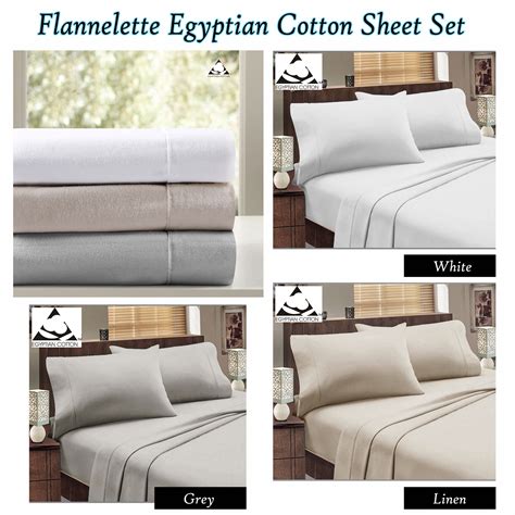 Egyptian cotton FLANNELETTE Sheet Set - SINGLE King Single DOUBLE QUEEN