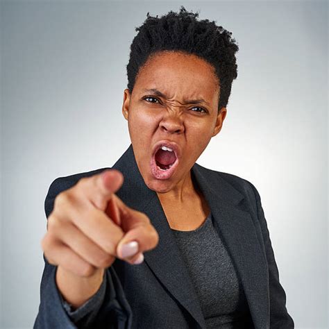 120 African American Angry Business Woman Pointing Finger Stock Photos