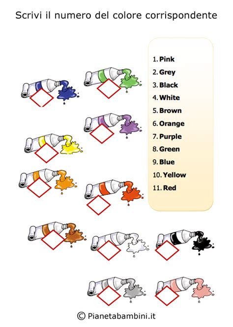 Colori In Inglese Per Bambini Schede Didattiche Da Stampare