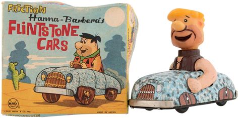 Hakes Hanna Barberas Flintstone Cars Barney Rubble Boxed Marx