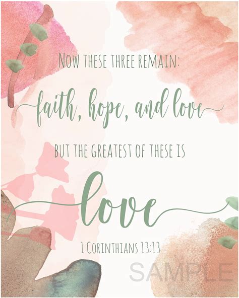 The Greatest Of These Is Love 1 Corinthians 1313 Faith Etsy