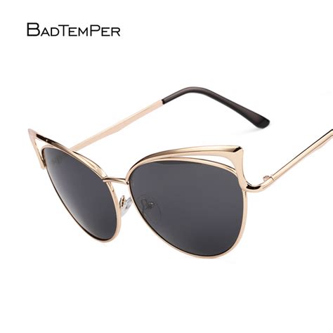 badtemper new fashion cat eye sunglasses vintage women hollow sunglasses big style mirror cateye