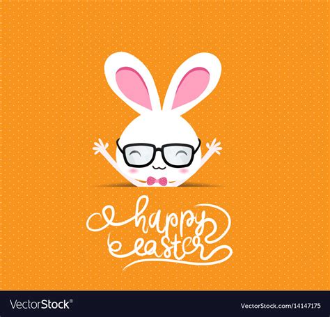Happy Easter Bunny Greeting Card Royalty Free Vector Image