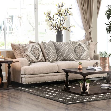 America Jaylinn Sm3074 Sf Transitional Sofa With Padded Saddle Arms