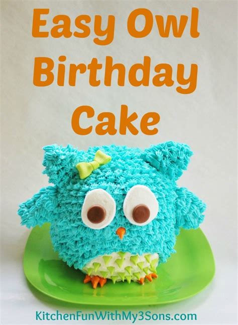 Find 20 super easy birthday cakes that anyone can decorate. Owl Birthday Cake or Smash Cake. So Easy!