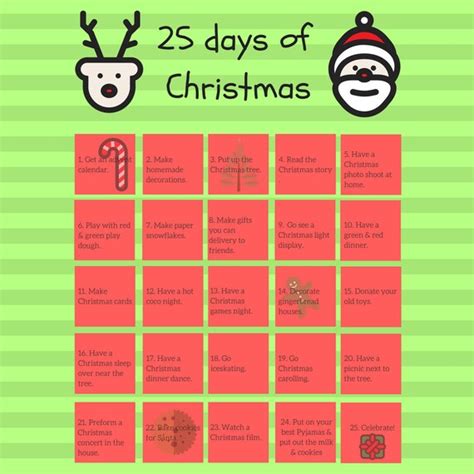 25 Days To Christmas 25 Activities For Children Advent Etsy