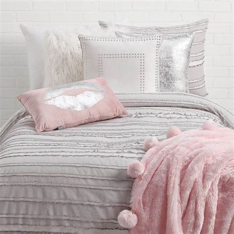 Pink And Grey Comforter Set Twin Bedding Sets 2020