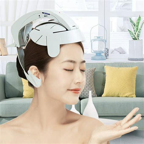 Electric Head Massager Helmet Cap Scalp Brain Massage Relax Acupuncture Points Release Massager
