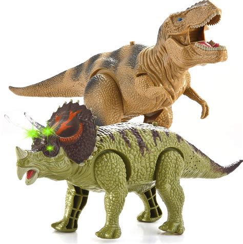 Joyin 2 In 1 Dinosaur Realistic Walking T Rex Toy Electronic And