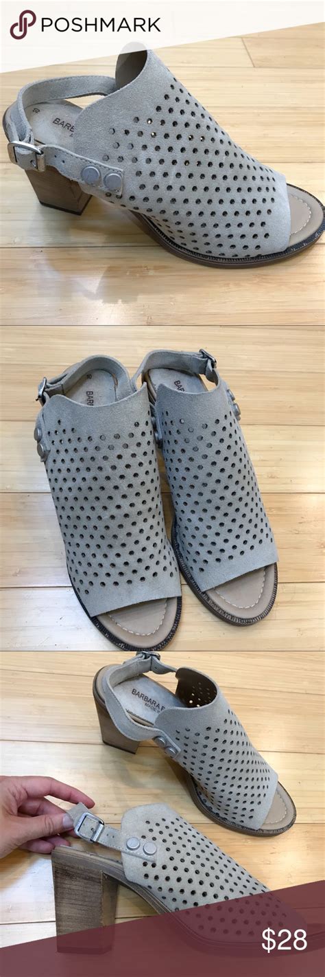 barbara barbieri peep toe leather mule sandals 10