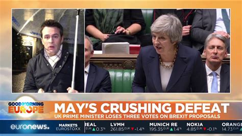 Theresa Mays Crushing Defeat As She Loses Three Votes On Brexit Proposals Gme Youtube