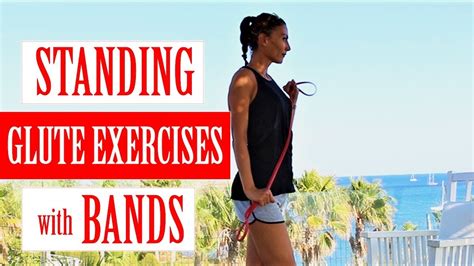 3 Standing Resistance Band Exercises For Glutes Youtube